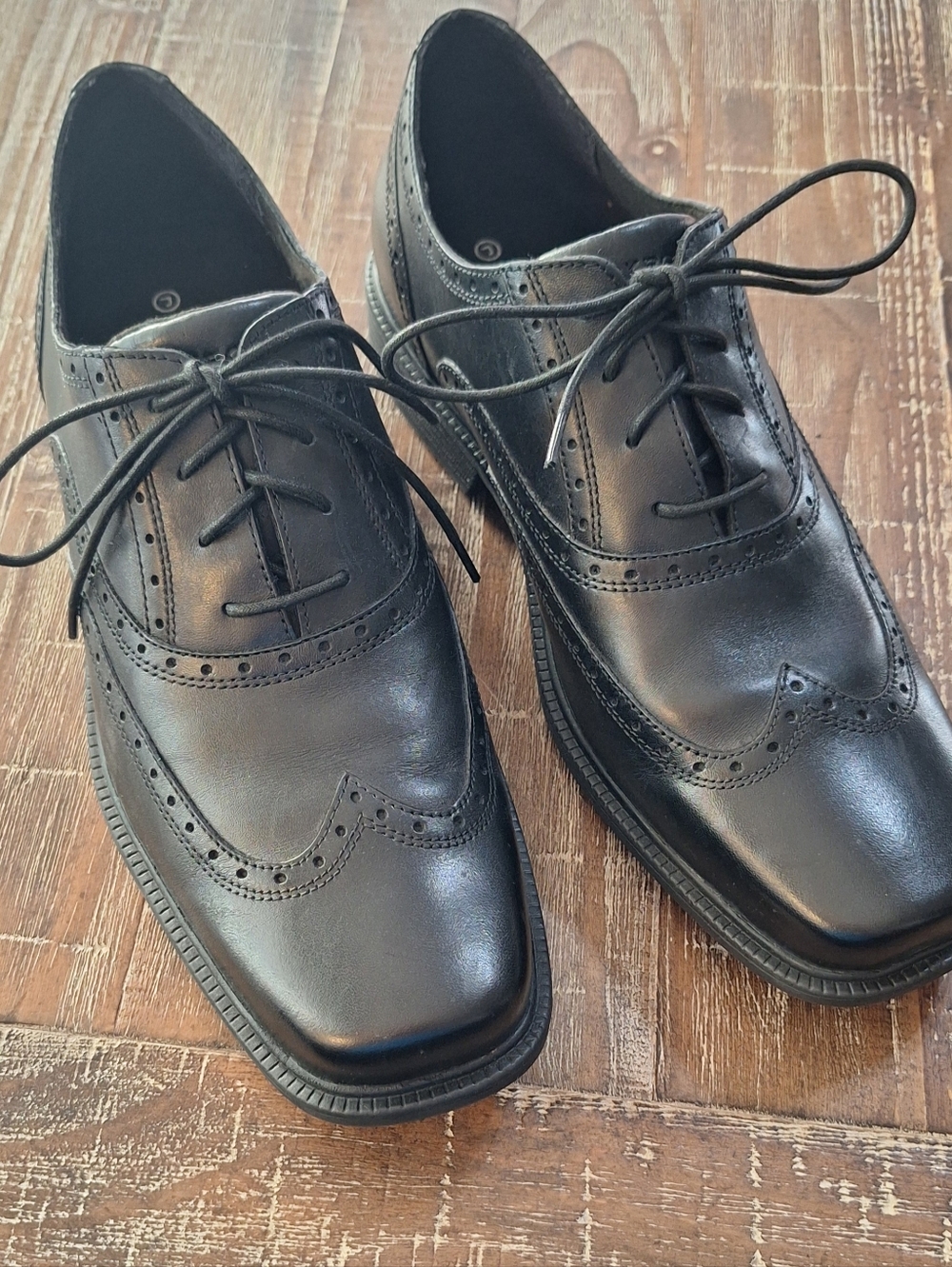 Rockport Men's Size 11 Adiprene Black Dress Shoes Lightweight Lace Up Shoe